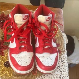 Nike Red and White High-Tops